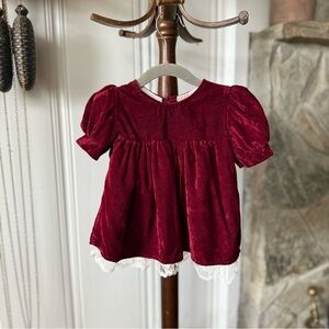Vintage Velvet Burgundy Christmas Holiday Dress